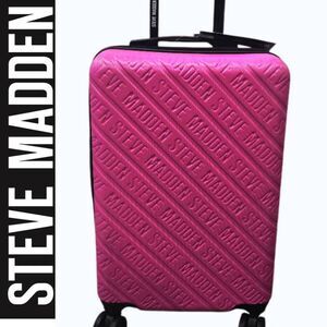 Steve Madden Branded Logo 20" Hard Side Logo Luggage- Rose